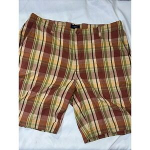 Izod Shorts Mens Size 38 Plaid Vintage Preppy Vintage Red Green 280